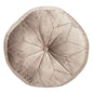 Round Tufted Taupe Velvet Floor Pillow