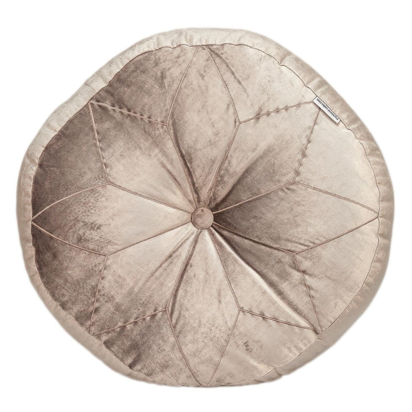 Round Tufted Taupe Velvet Floor Pillow