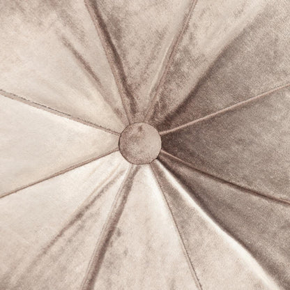 Round Tufted Taupe Velvet Floor Pillow