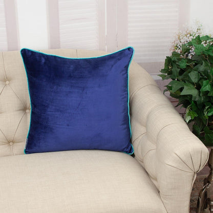 Blue Navy and Gray Reversible Velvet Throw Pillow