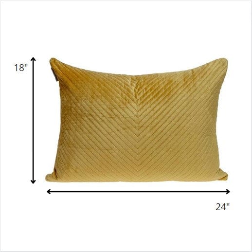 Yellow Lumbar Tufted Throw Pillow