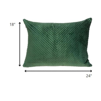 Green Lumbar Tufted Throw Pillow