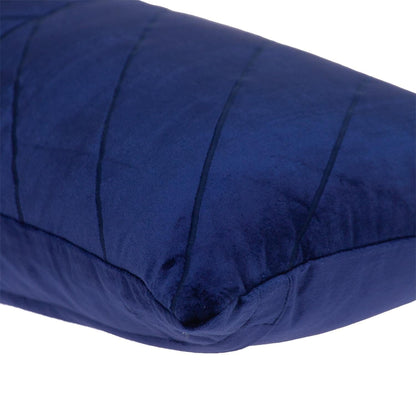 Quilted Velvet Arrows Blue Decorative Lumbar Pillow