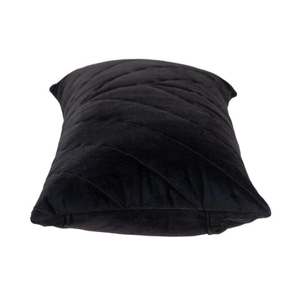 Quilted Velvet Arrows Black Decorative Lumbar Pillow