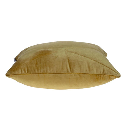 Quilted Yellow Velvet Throw Pillow