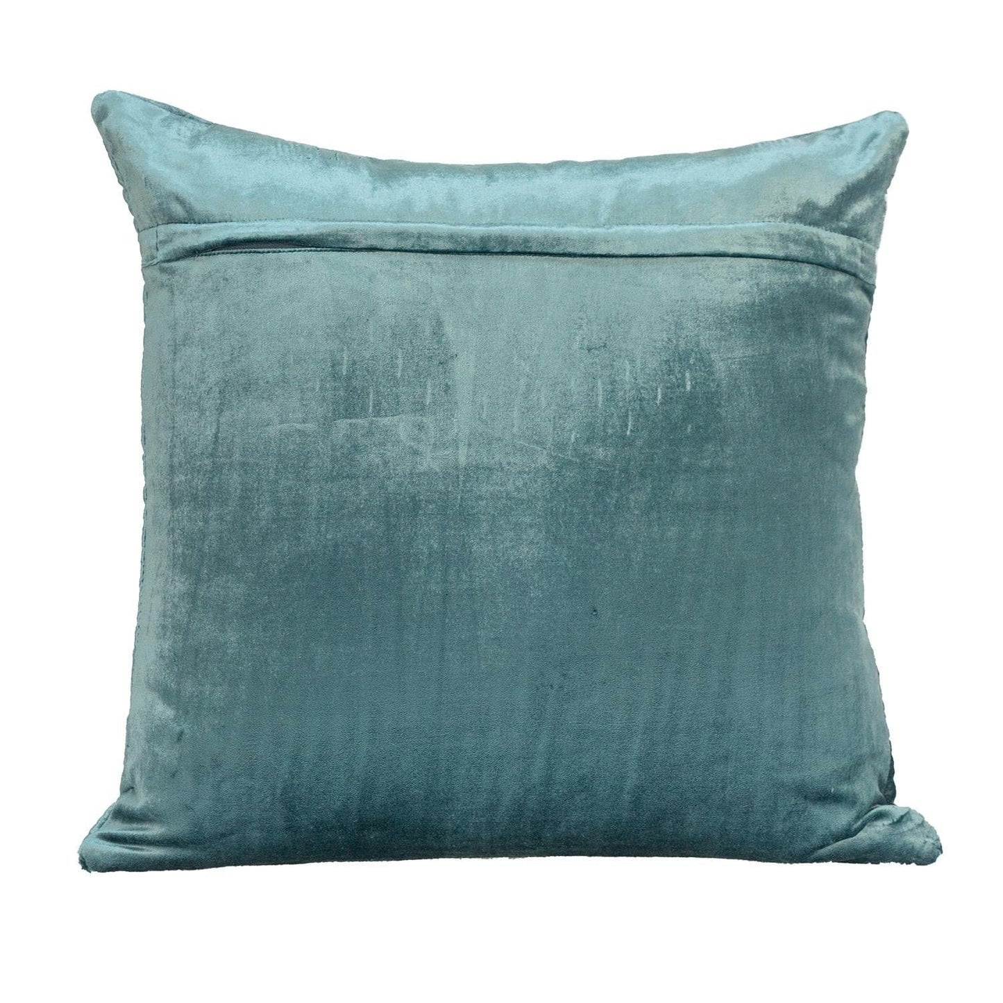 Quilted Teal Velvet Throw Pillow