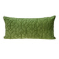 Olive Quilted Velvet Geo Lumbar Decorative Pillow