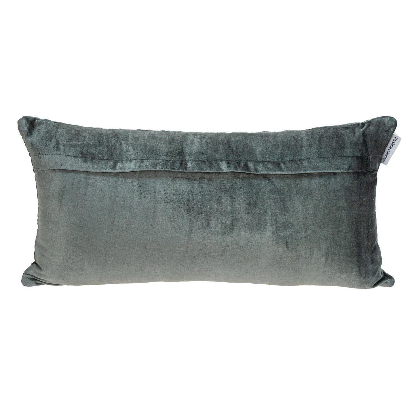 Charcoal Quilted Velvet Geo Lumbar Decorative Pillow