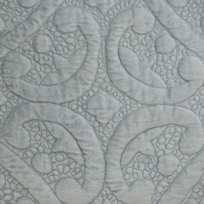 Gray Quilted Velvet Square Throw Pillow