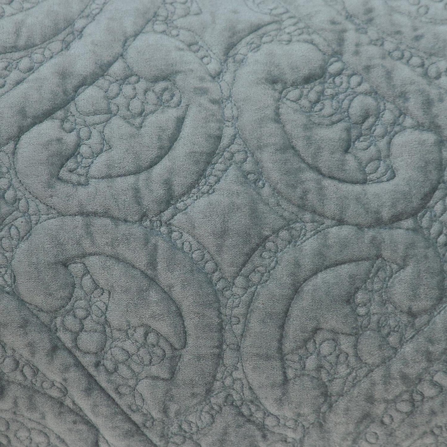 Gray Quilted Velvet Lumbar Throw Pillow