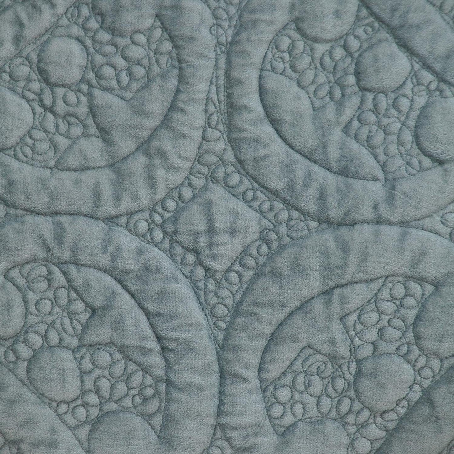 Seafoam Gray Quilted Velvet Square Throw Pillow