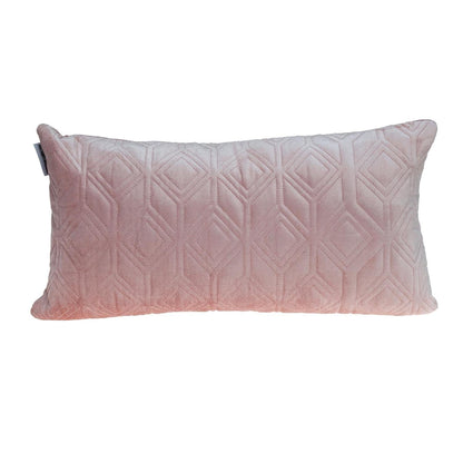 Tufted Diamonds Rose Gold Velvet Lumbar Accent Pillow