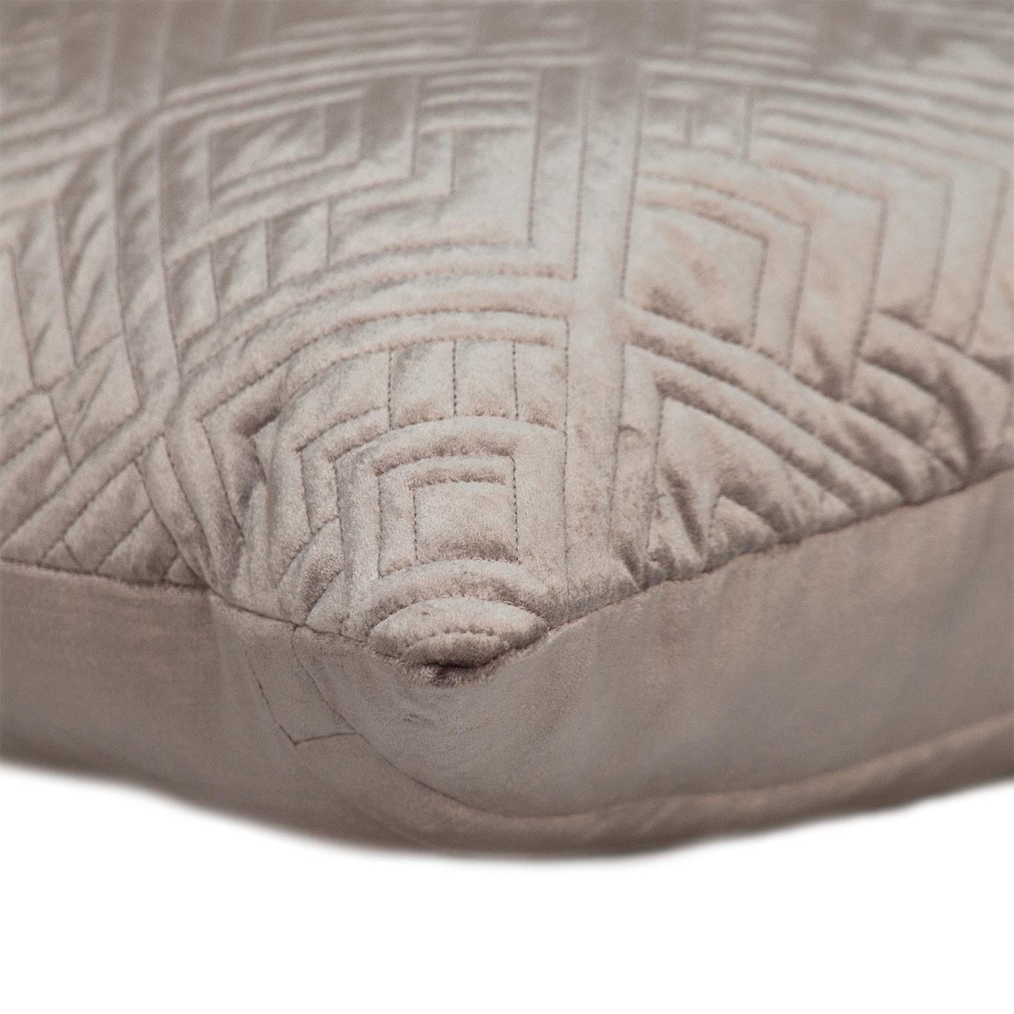 Quilted Taupe Decorative Throw Pillow