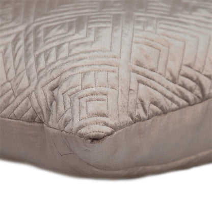 Quilted Taupe Decorative Throw Pillow