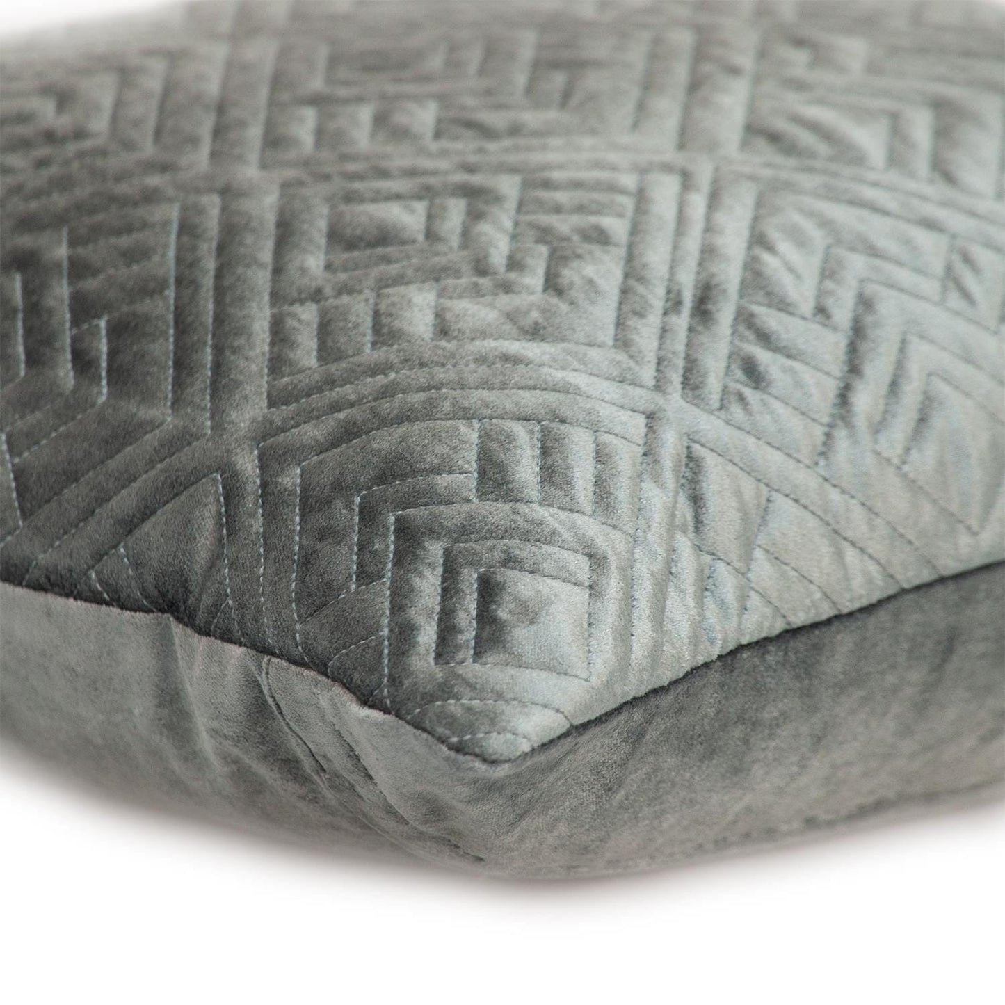 Quilted Charcoal Decorative Throw Pillow