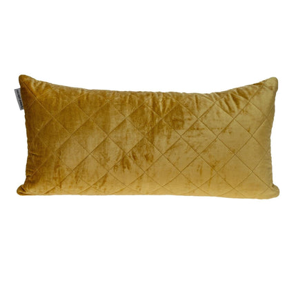 Tufted Diamond Yellow Ochre Transitional Lumbar Pillow