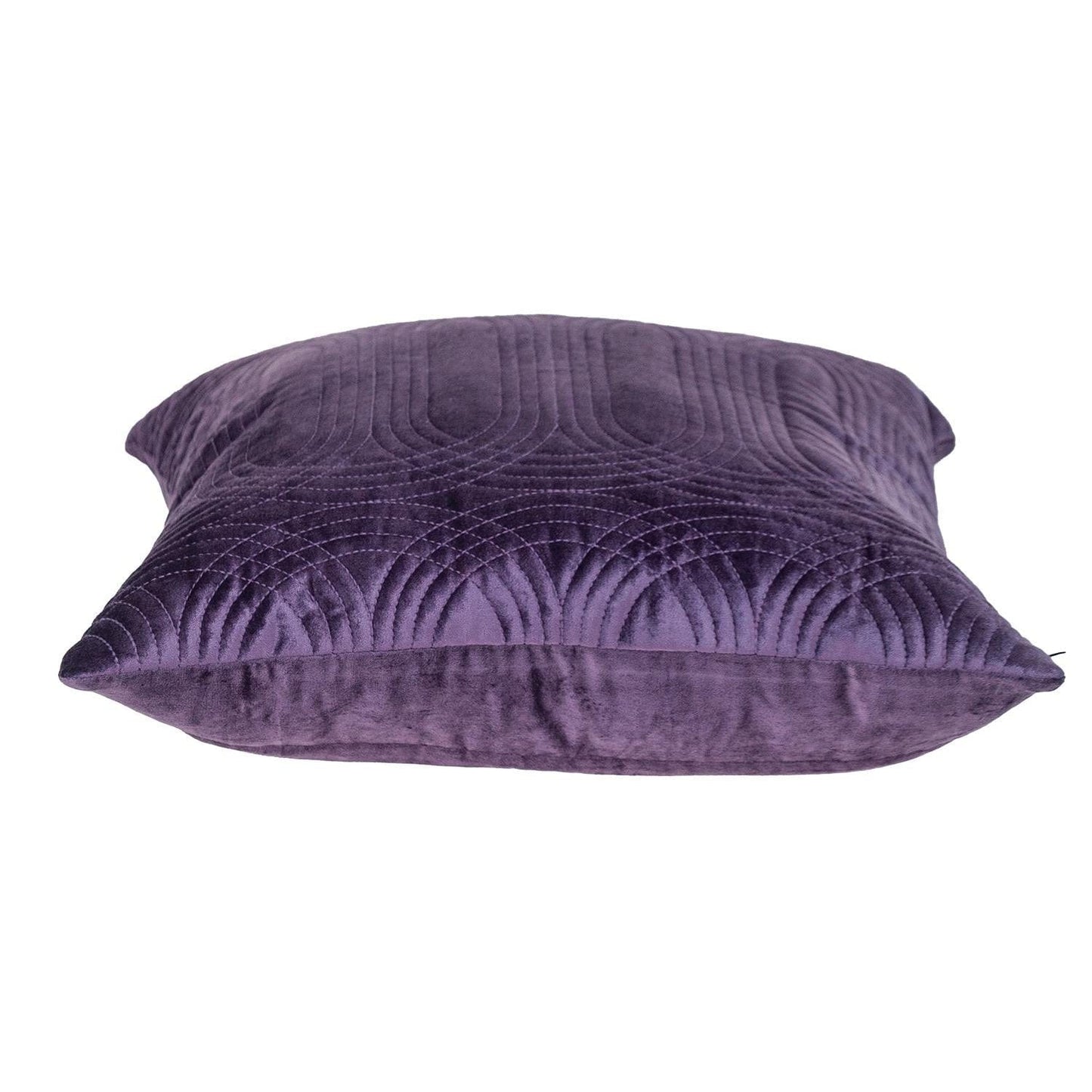 Quilted Velvet Purple Square Throw Pillow