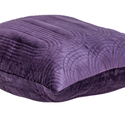 Quilted Velvet Purple Square Throw Pillow