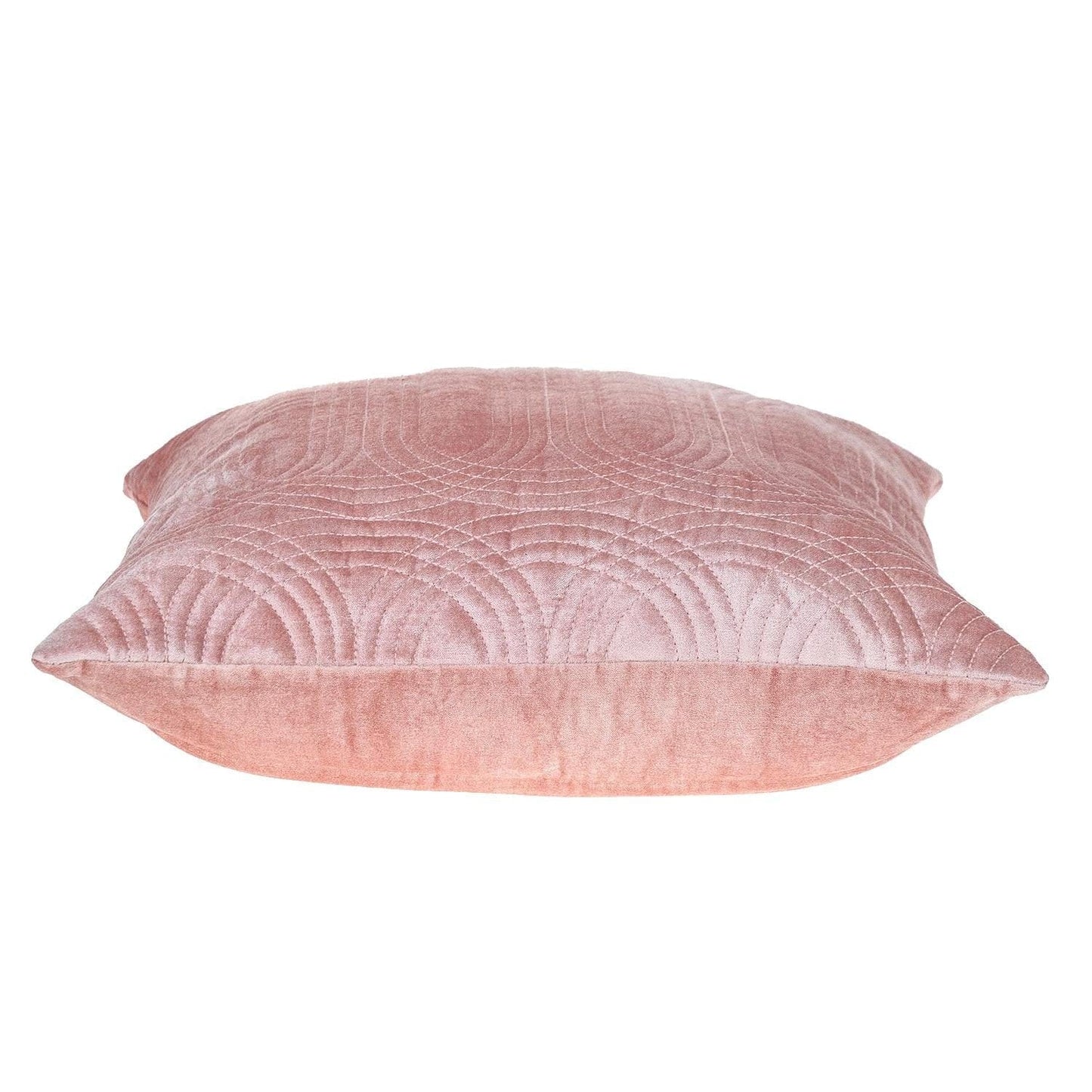Quilted Velvet Pink Square Throw Pillow