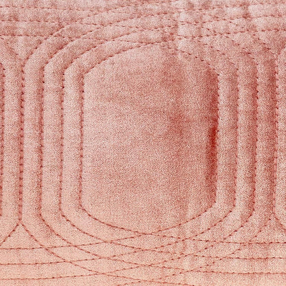 Quilted Velvet Pink Lumbar Throw Pillow