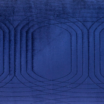 Quilted Velvet Blue Lumbar Throw Pillow