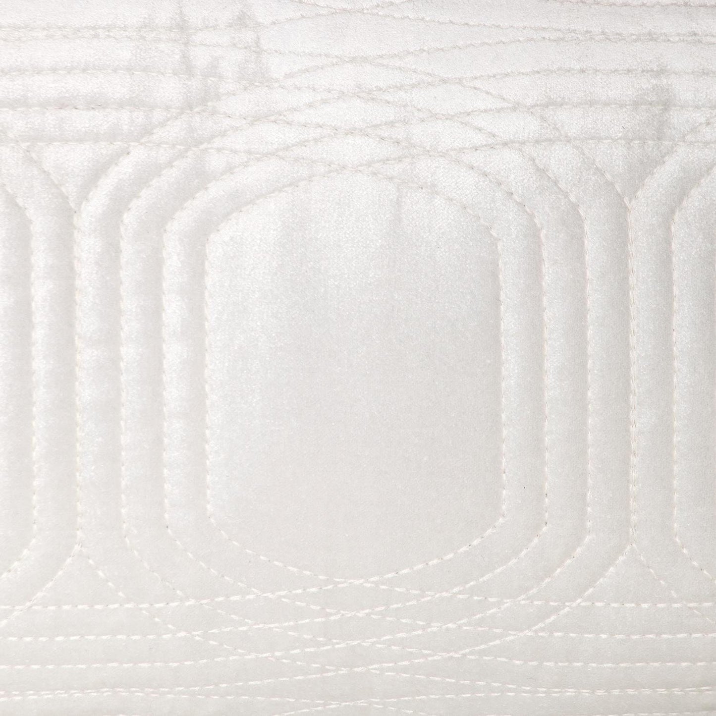 Quilted Velvet White Lumbar Throw Pillow