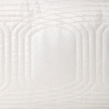 Quilted Velvet White Lumbar Throw Pillow
