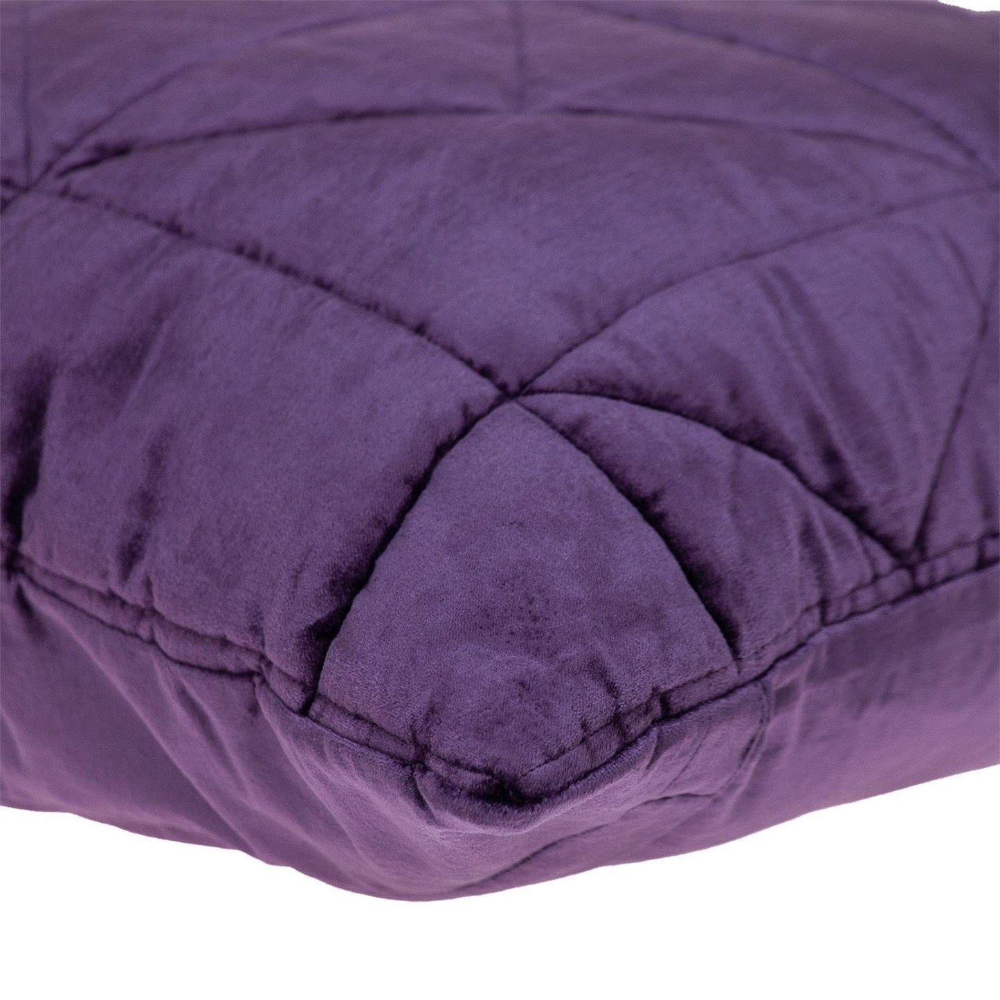Purple Chunky Geo Stitched Velvet Decorative Throw Pillow