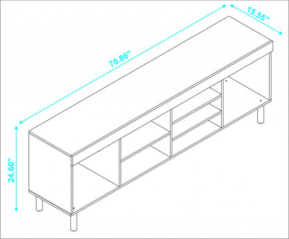 Iko White Modern TV Stand Open Cubbie Media Center
