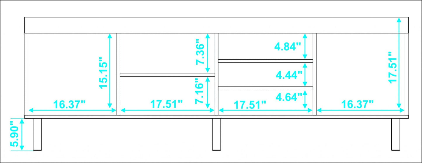 Iko White Modern TV Stand Open Cubbie Media Center