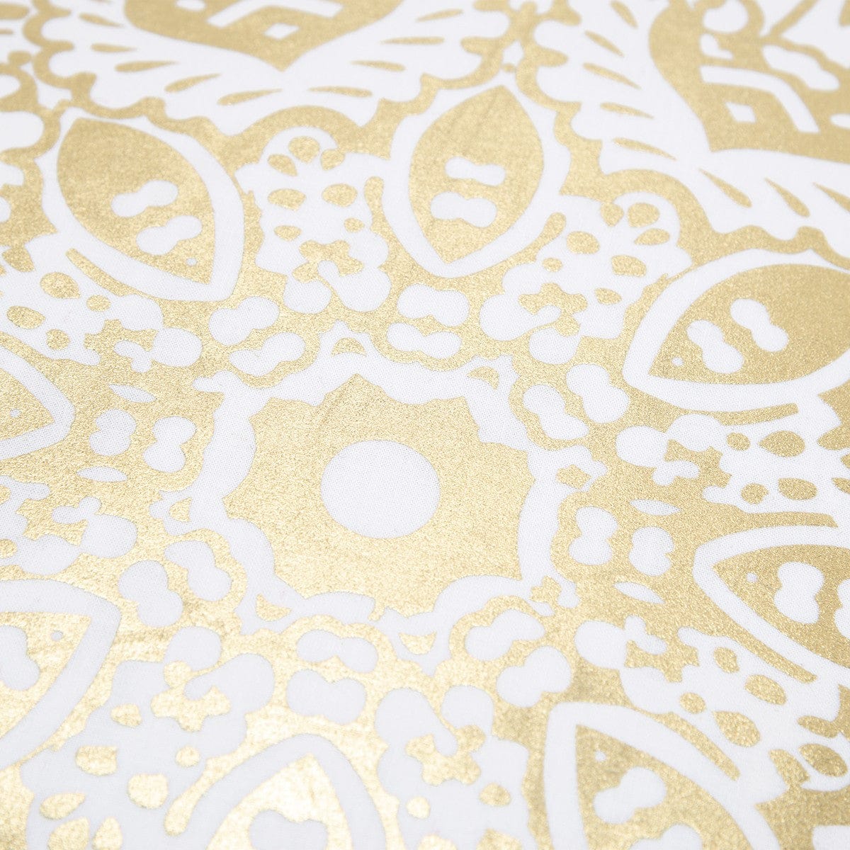 White Gold Medallion Down Filled Throw Pillow