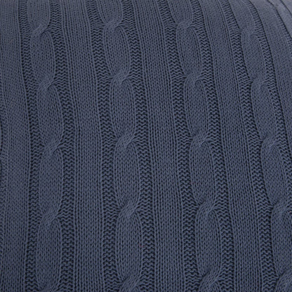 Blue Knit Sweater Stripe Down Throw Pillow