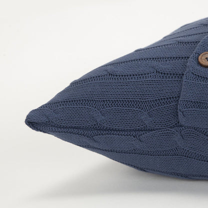 Blue Knit Sweater Stripe Down Throw Pillow