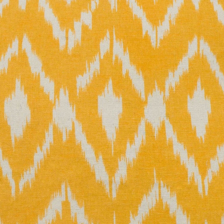 Yellow Natural Ikat Down Filled Throw Pillow