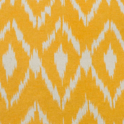 Yellow Natural Ikat Down Filled Throw Pillow