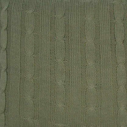 Olive Green Knit Sweater Stripe Down Throw Pillow