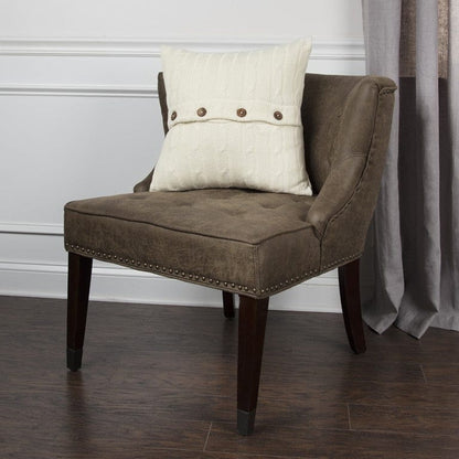 Ivory Knit Sweater Stripe Down Throw Pillow