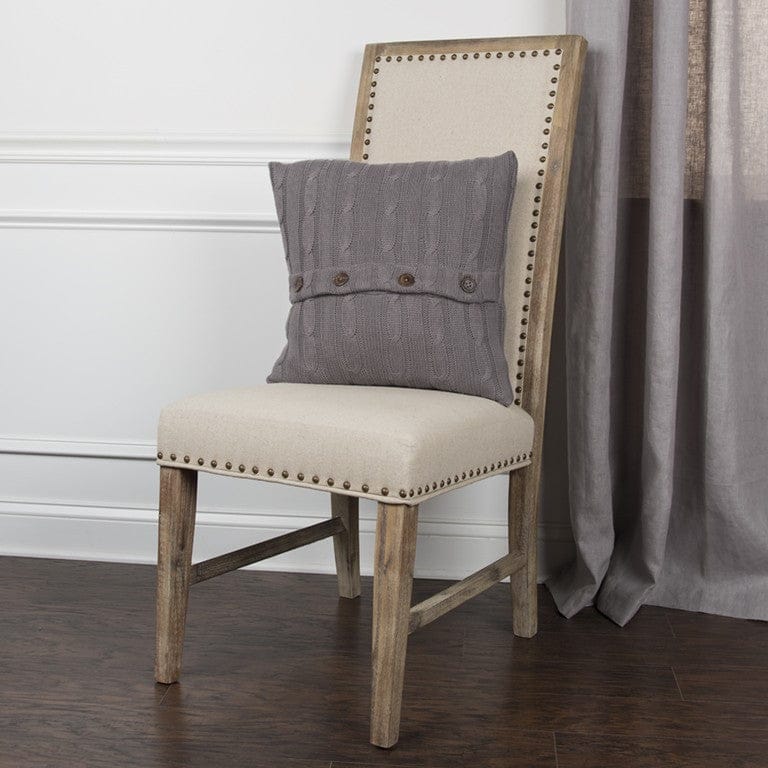 Gray Knit Sweater Stripe Down Throw Pillow