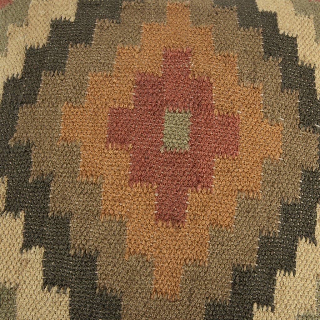 Brown Beige Kilim Down Filled Throw Pillow