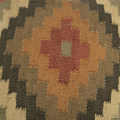Brown Beige Kilim Down Filled Throw Pillow