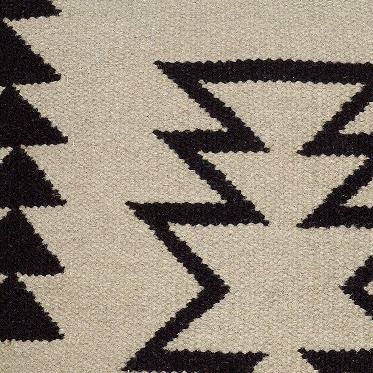 Beige Black Tribal Motif Down Filled Throw Pillow