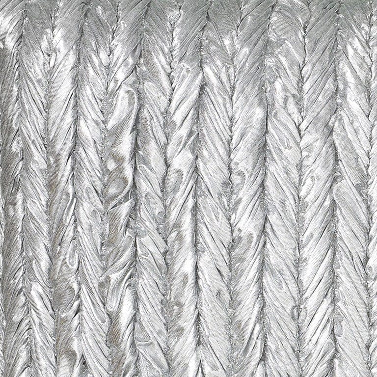 Silver Braided Stripe Down Filled Throw Pillow