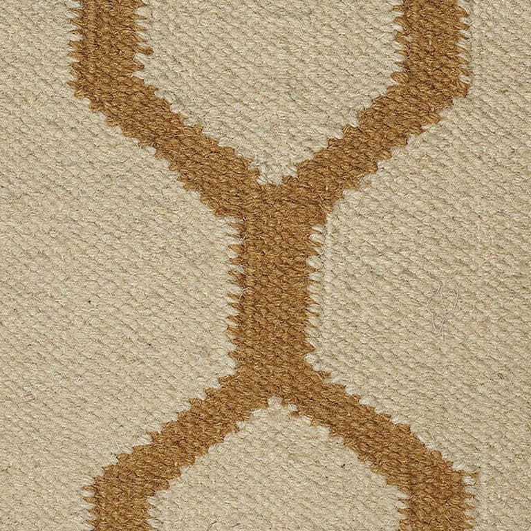Beige Gold Quatrefoil Down Throw Pillow
