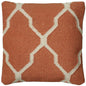 Orange Ivory Quatrefoil Down Throw Pillow