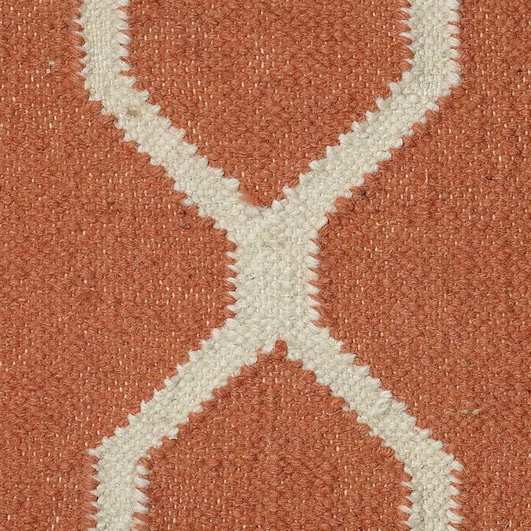 Orange Ivory Quatrefoil Down Throw Pillow