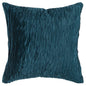Dark Teal Blue Crinkle Down Filled Throw Pillow