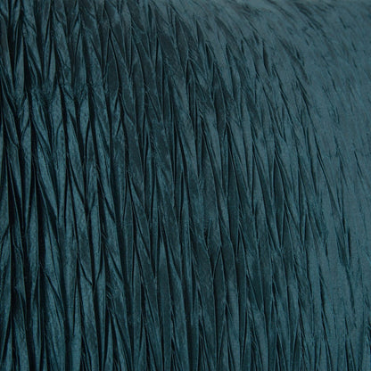 Dark Teal Blue Crinkle Down Filled Throw Pillow