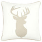 Ivory Tan Reindeer Down Filled Throw Pillow