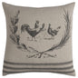 Gray Distressed Farmhouse Rooster Throw Pillow