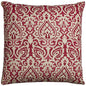 Red Natural Distressed Damask Throw Pillow
